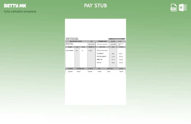 Модерен стил на шаблон за извештај за бруто заработка на вработени